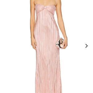 Lovers + Friends Blush Pink Strapless Pleated Maxi Dress